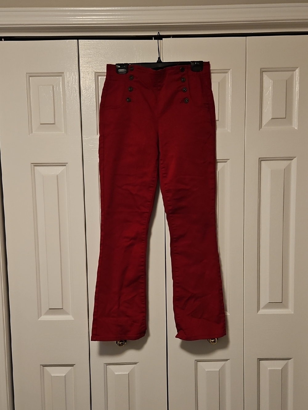 DG2 by Diane Gilman Red Straight-Leg Sailor Jeans